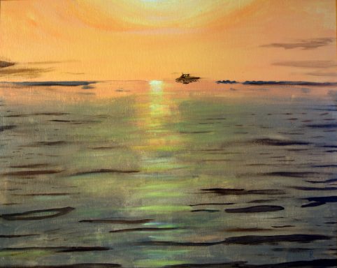 boat yacht water sunset