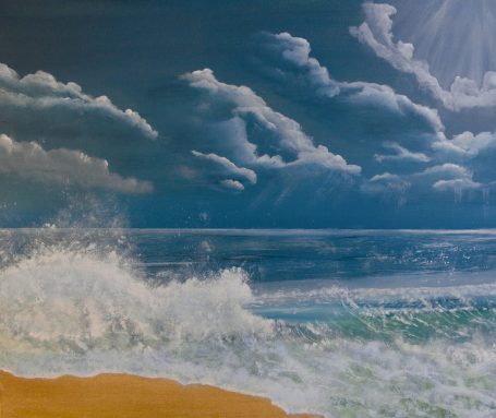 Beach scene acrylic on canvas